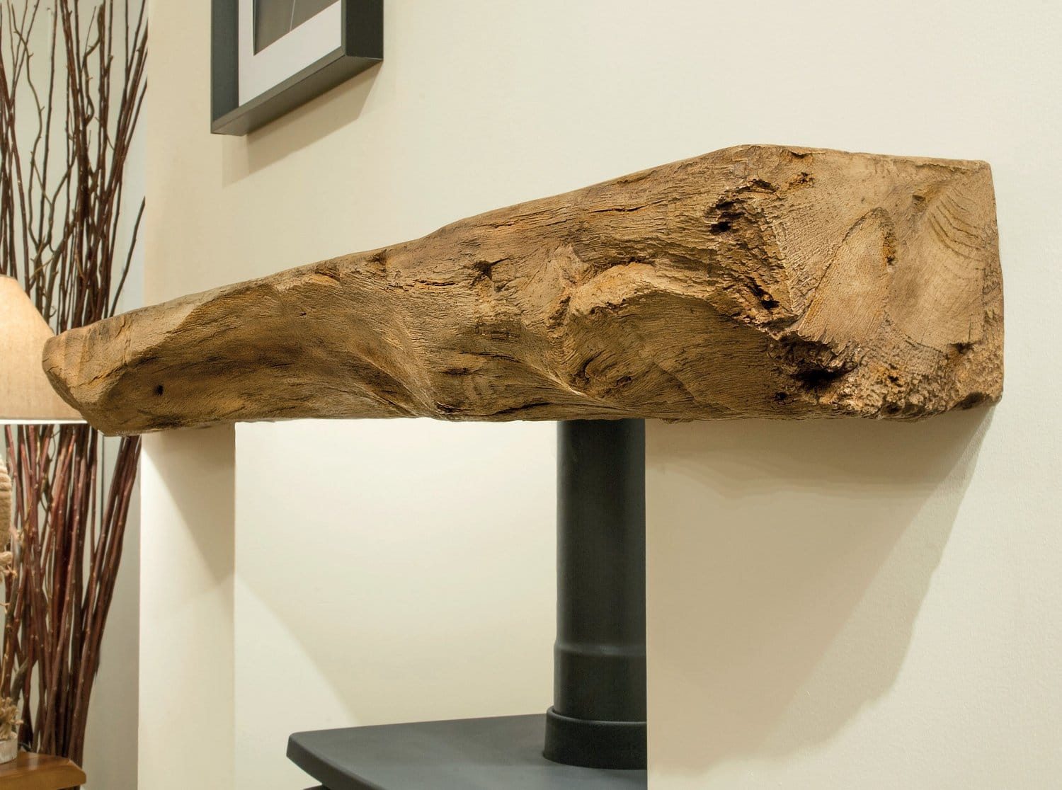 Close-up of an Inglebeam showing the oak grain detail