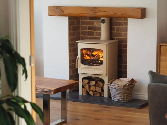 A stove and surround fitted and finished by Carl Finnell