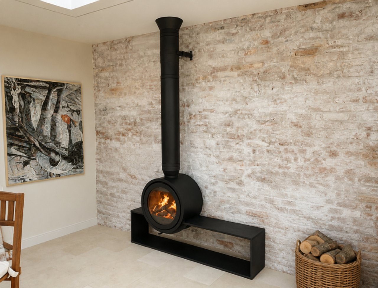 After: the Dik Geurts Odin with its dedicated twin wall flue