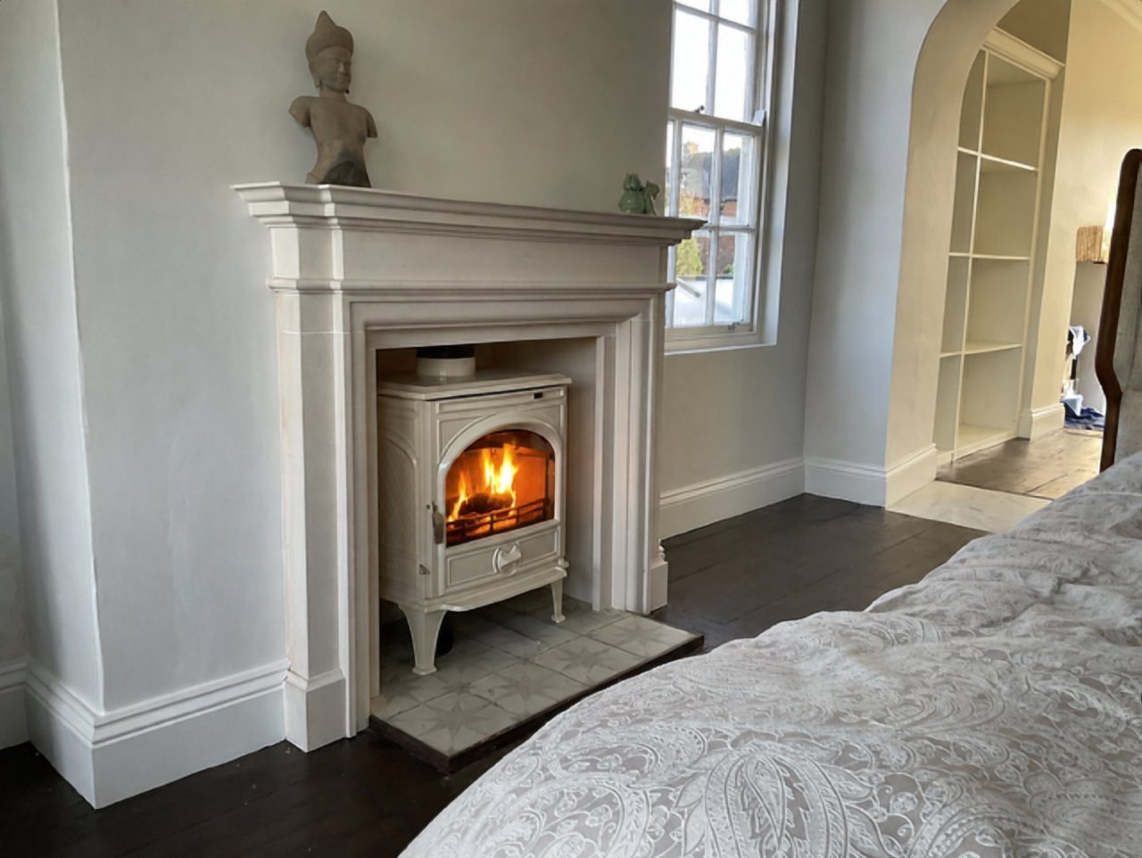 After: the made to measure Caldercott style fireplace with its Dovre 425