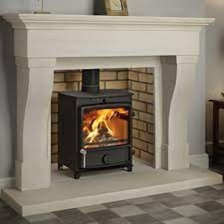 The Provance fireplace, the design reference for the kitchen surround