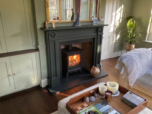 Stovax Chesterfield 5 in a bespoke Georgian-style fireplace, fitted by Carl Finnell at Husthwaite near Easingwold