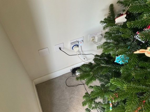 Sockets and the aerial relocated and replastered before we started