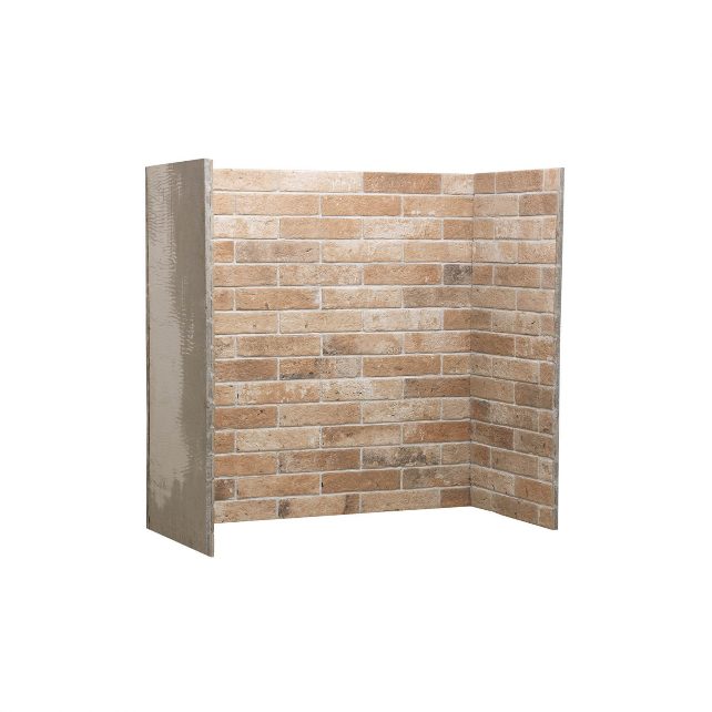 Earthstone brick stove chamber in the stretcher bond pattern