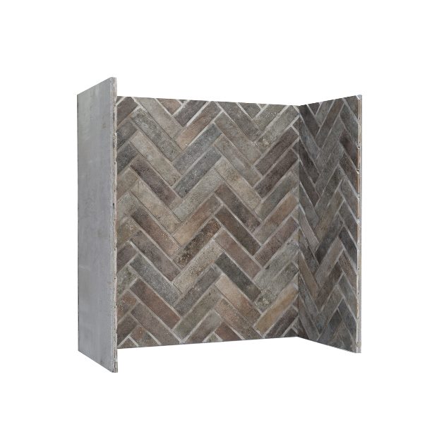 Heritage brick stove chamber in the herringbone pattern