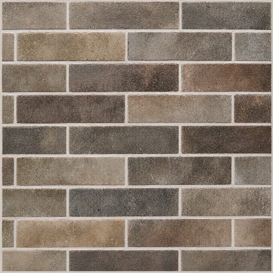 Close-up of the Heritage brick stretcher bond pattern and tones