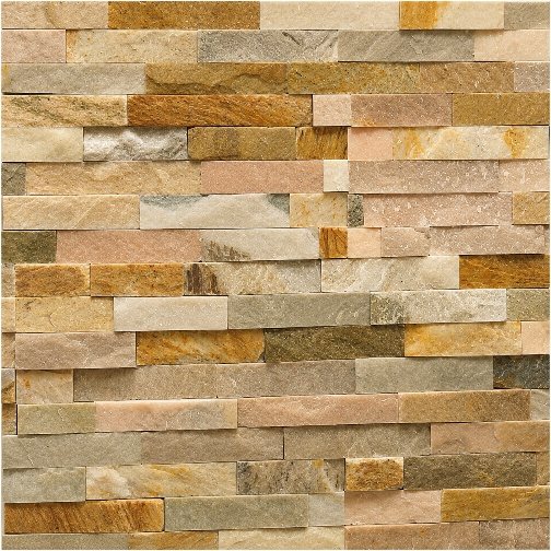 Staggered Oyster split face tile swatch showing the warm sandstone, limestone, silver grey and taupe tones