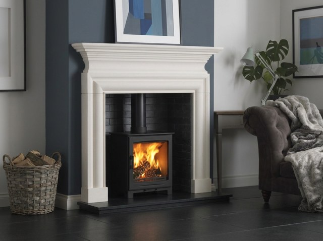 The Colworth Georgian limestone fireplace with concave and convex moulded profiles