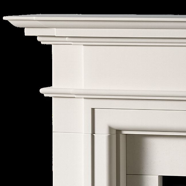 The moulded shelf and relief detailing on the Waddington
