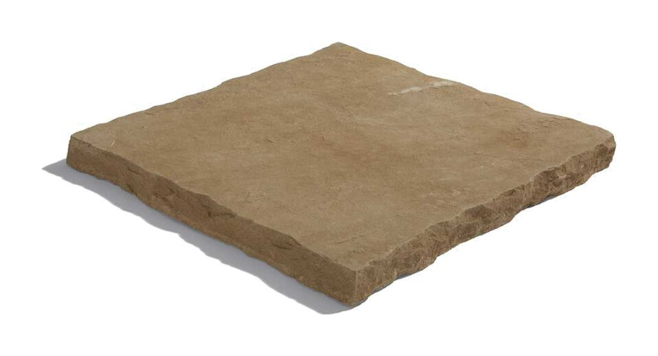 A chilled-edge aged sandstone hearth