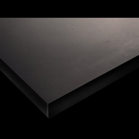 A honed black granite hearth
