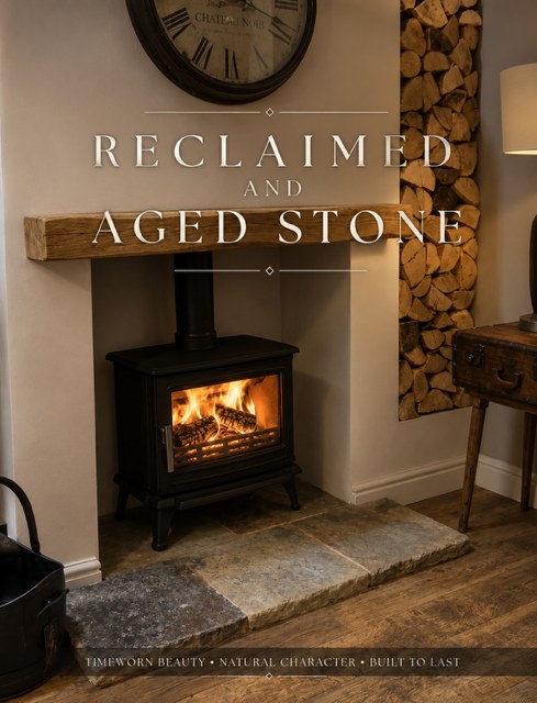 Reclaimed and aged stone hearths