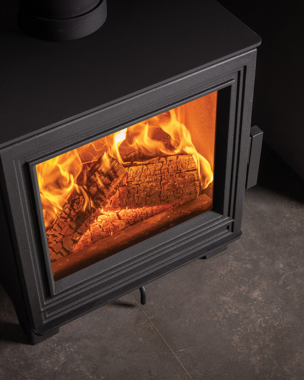 Fire FX Eton 5 wood burning stove, front view